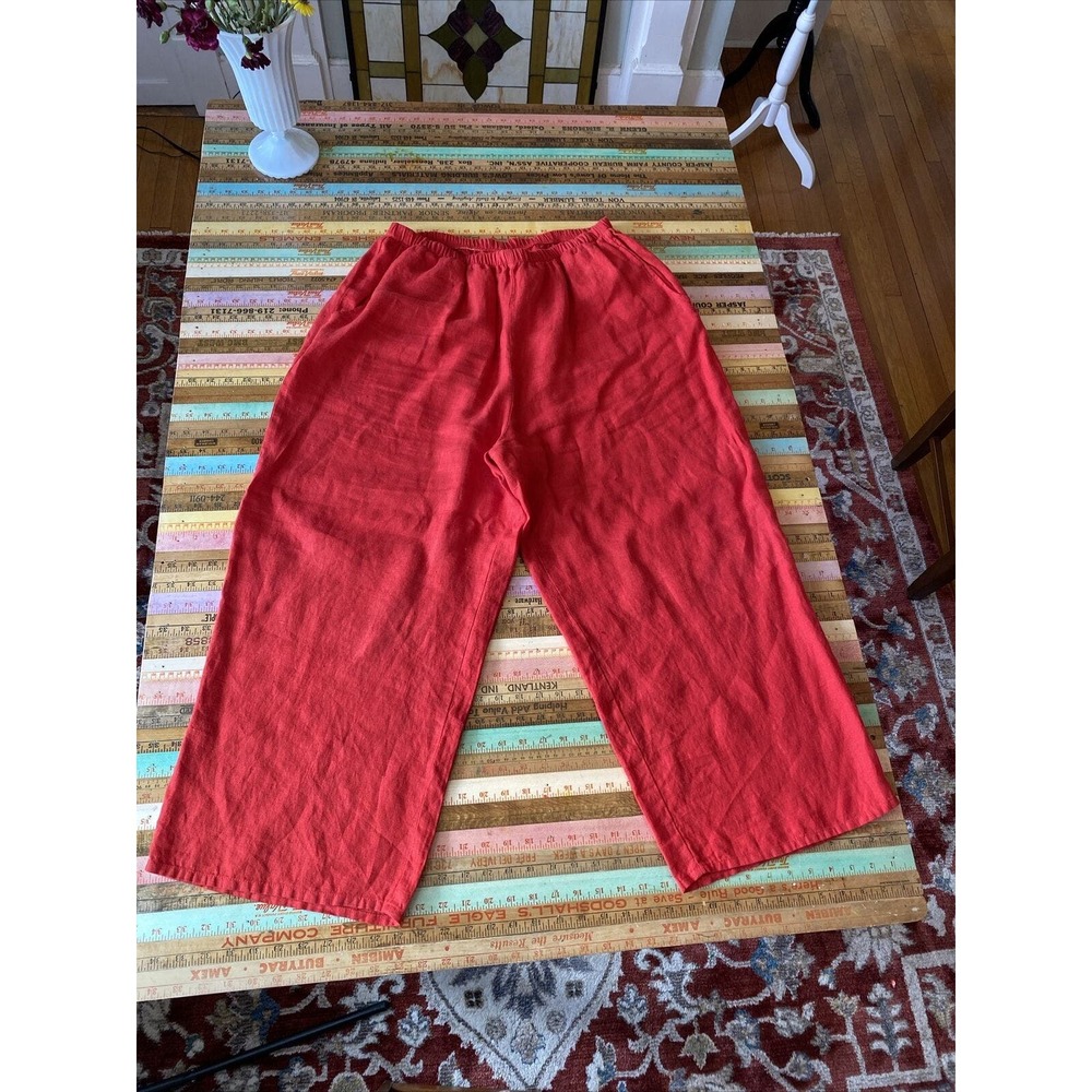 Flax Red Wide Leg Pants
